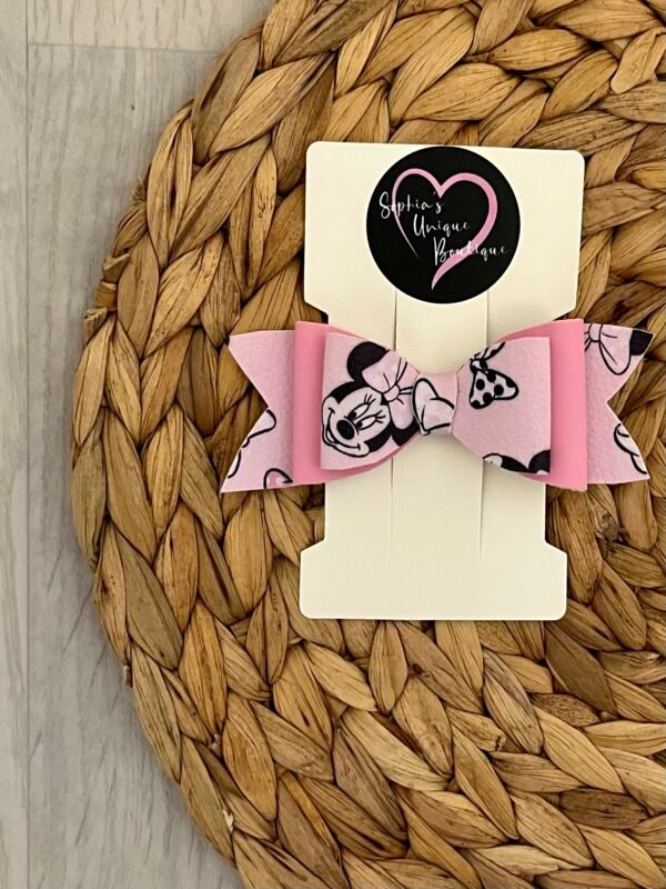 Pink Minnie Mouse Bow 4 inch
