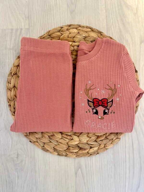 Rose Reindeer Ribbed Set