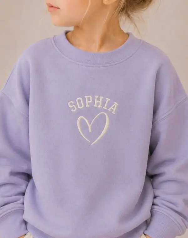 Personalised Heart Embroidery Sweatshirt