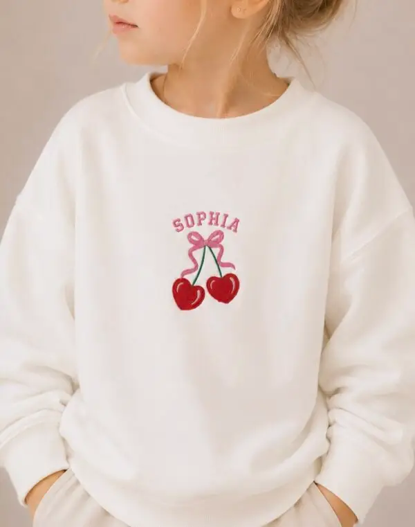 Personalised Cherry Embroidery Sweatshirt