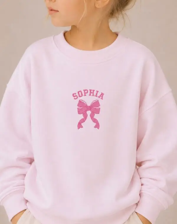 Personalised Bow Embroidery Sweatshirt
