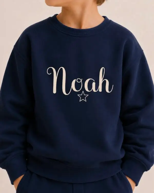 Kids Personalised Sweatshirt - Star Edit Navy