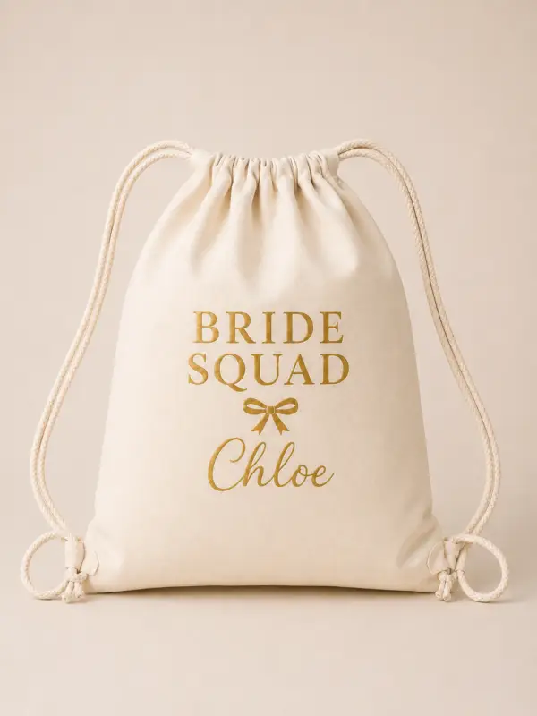 Bride Squad Drawstring Bag