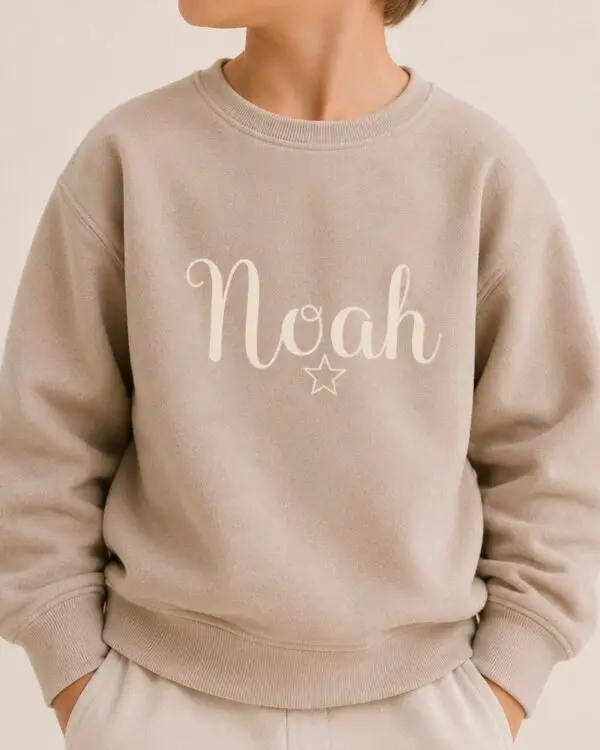 Kids Personalised Sweatshirt - Star Edit Mink