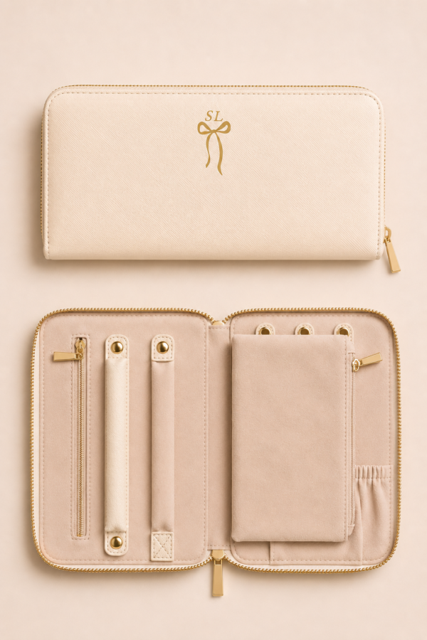 Personalised Faux Leather Travel Jewellery Case